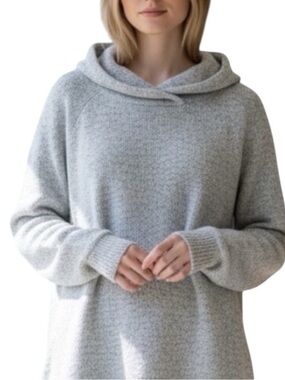 LOFT Light Gray Hooded Women's Sweater Size Small